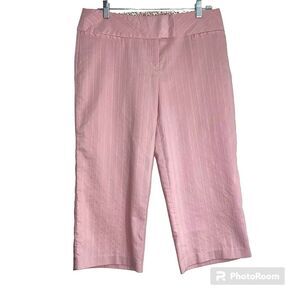 Joe Benbasset Juniors Light Pink Textured Stripe Cropped Dress Pants Size 11
